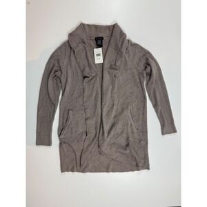 Max & Mia Open Front Cardigan Duster Rayon Blend Sweater Pockets Shawl‎ Collar